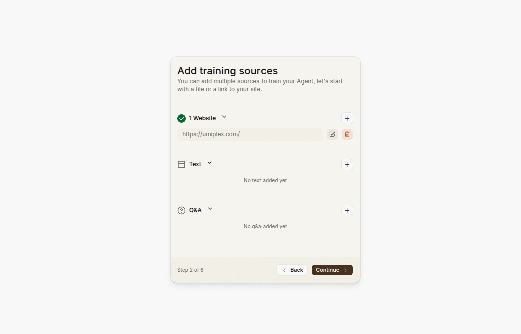 Add training sources