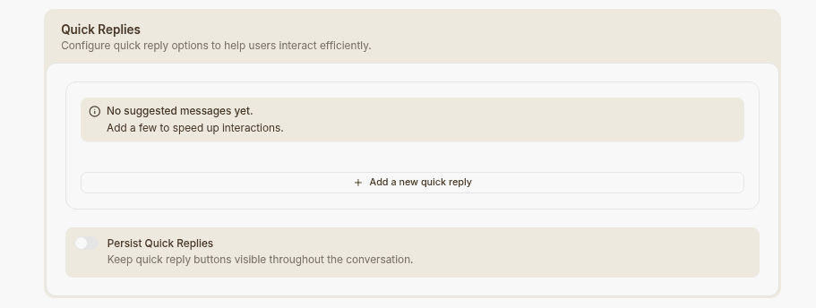 widget quick replies